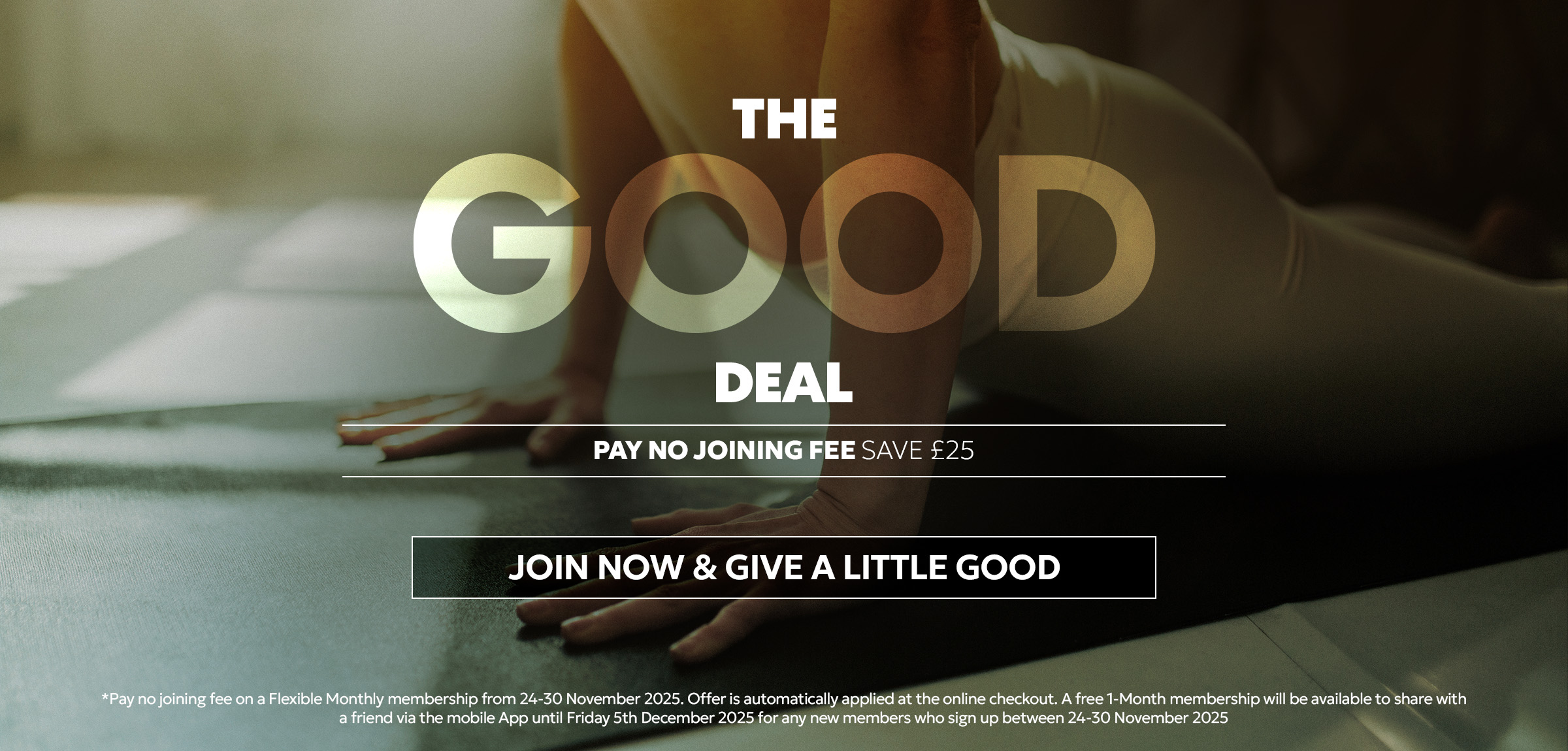 Good Karma Friday - Black Friday Gym Sale! Pay NO joining fees and get a free 1-month to share with a friend after joining.